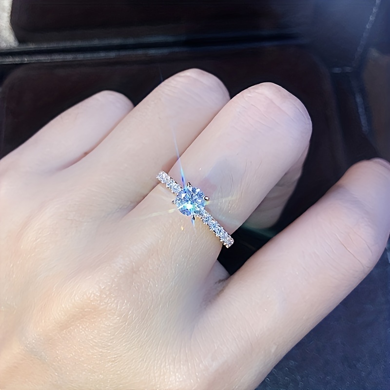 Women's CZ Engagement Ring Wedding Band
